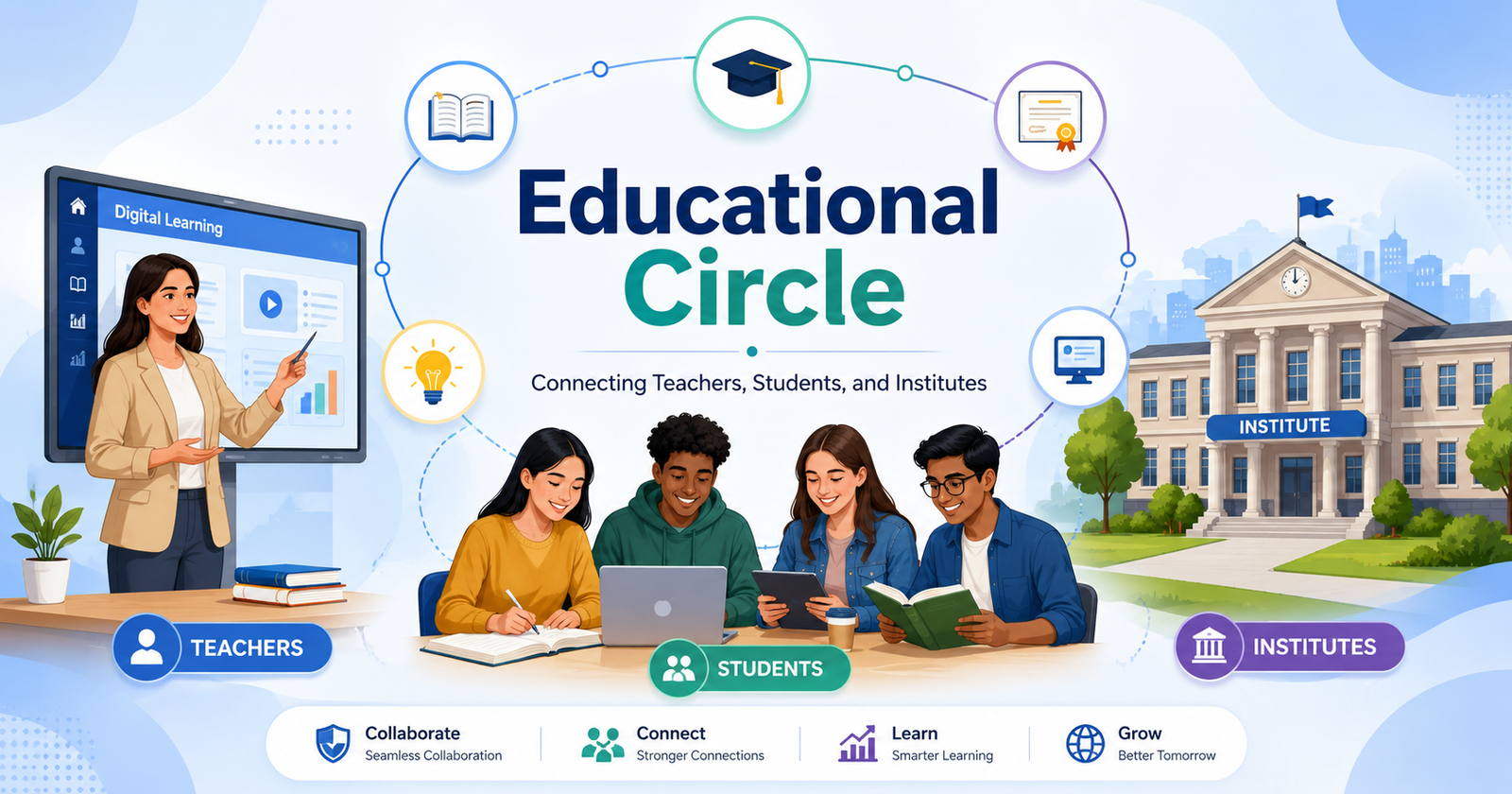 Educational Circle: Connecting Teachers, Students, and Institutes on One Platform