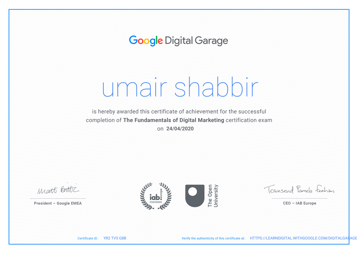 Fundamentals of Digital marketing